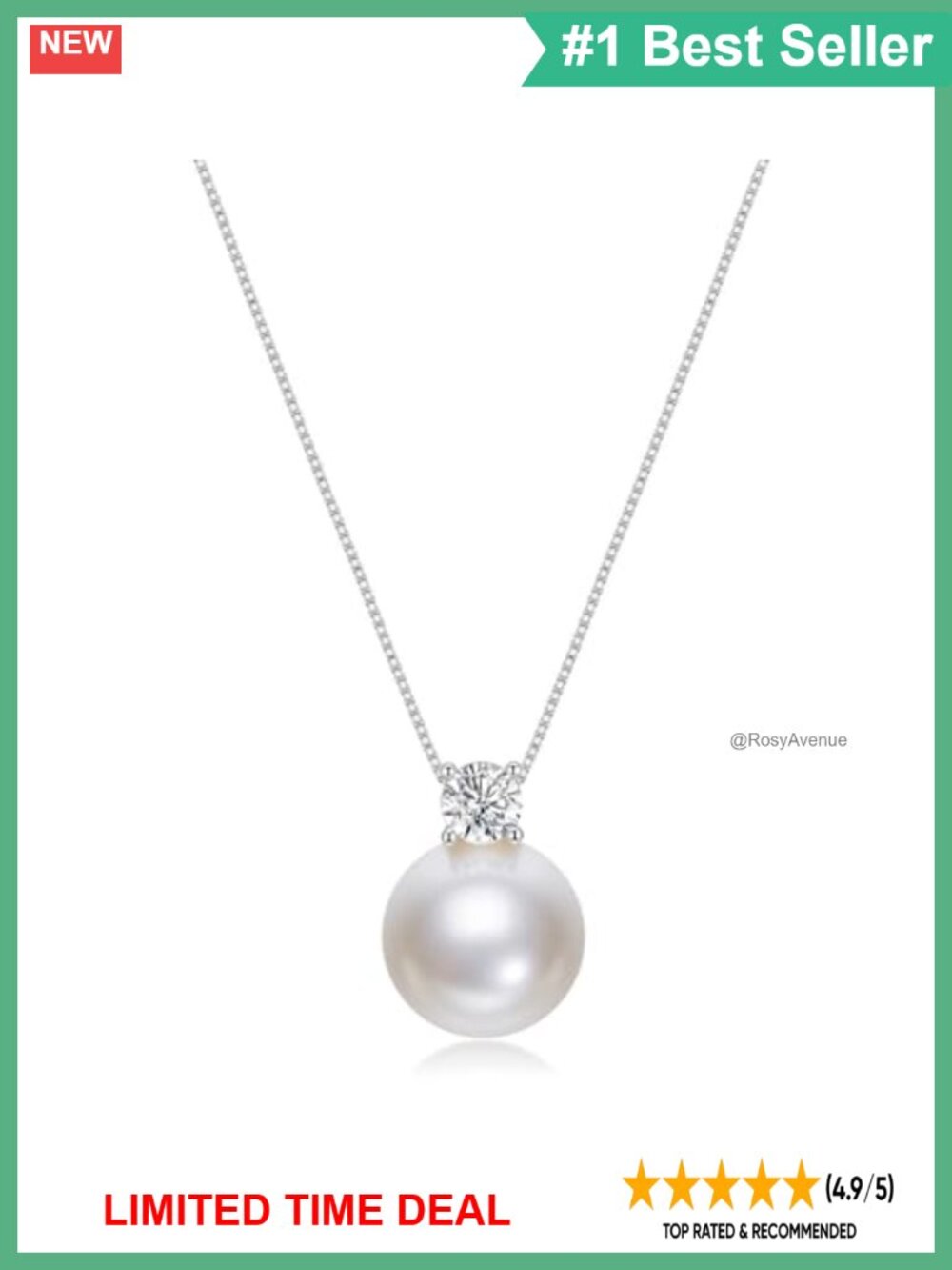 925 Sterling Silver Pearl Pendant Necklace
